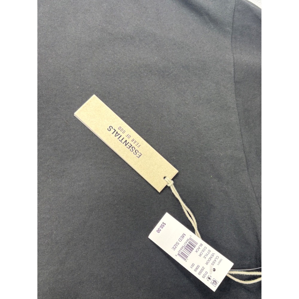 Fear of God Essentials Mens M‎ TShirt Black Crew Neck Short Sleeve Cotton New - Picture 7 of 15